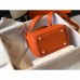 Hermes Mini Lindy Bag In Orange Clemence Leather