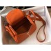 Hermes Mini Lindy Bag In Orange Clemence Leather