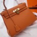 Hermes Kelly 32cm Sellier Bag In Orange Togo Leather Handmade Bag
