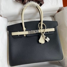 Hermes HSS Birkin 30 Bicolor Bag in Black and Craie Epsom Calfskin Hermes HSS Birkin 30 Bicolor Bag in Black and Craie Epsom Calfskin