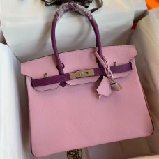 Hermes HSS Birkin 30 Bicolor Bag in Mauve Sylvestre and Anemone Epsom Calfskin Hermes HSS Birkin 30 Bicolor Bag in Mauve Sylvestre and Anemone Epsom Calfskin