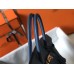 Hermes Birkin 30cm 35cm Bag In Blue Agate Clemence Leather