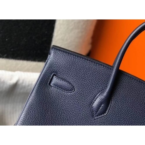 Hermes Birkin Bag 35cm Navy Blue Nuit Togo Palladium Hardware