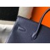 Hermes Navy Blue Clemence Birkin 40cm Handmade Bag