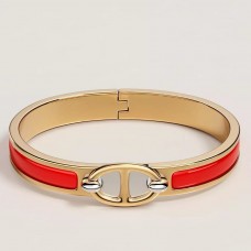 Hermes Red Mini Clic Chaine dAncre Bracelet