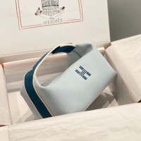 Hermes Bride-a-Brac Case in Bleu Pale Canvas