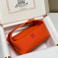 Hermes Bride-a-Brac Large Case in Orange Canvas