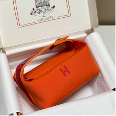 Hermes Bride-a-Brac Large Case in Orange Canvas