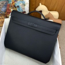 Hermes Kelly Depeches 36 Monochrome Briefcase in Clemence Leather Hermes Kelly Depeches 36 Monochrome Briefcase in Clemence Leather