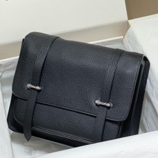 Hermes Steve 30 Messenger Bag in Black Clemence Leather Hermes Steve 30 Messenger Bag in Black Clemence Leather