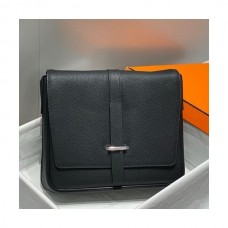 Hermes Steve Light Junior Messenger Bag in Black Clemence Leather Hermes Steve Light Junior Messenger Bag in Black Clemence Leather