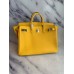 Hermes Birkin 40 Handmade Bag In Yellow Clemence Leather