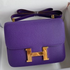Hermes Epsom Constance 24cm Crocus Handmade Bag