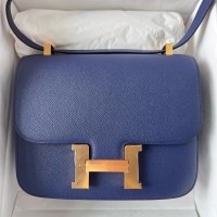 Hermes Epsom Constance 24cm Navy Blue Handmade Bag Hermes Epsom Constance 24cm Navy Blue Handmade Bag
