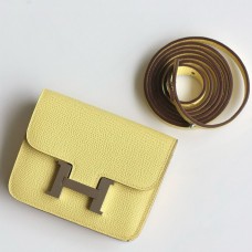 Hermes Constance Slim Wallet in Jaune Poussin Epsom Calfskin Hermes Constance Slim Wallet in Jaune Poussin Epsom Calfskin