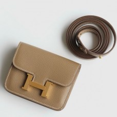 Hermes Constance Slim Wallet in Taupe Epsom Calfskin