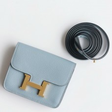 Hermes Constance Slim Wallet in Blue Lin Evercolor Calfskin Hermes Constance Slim Wallet in Blue Lin Evercolor Calfskin