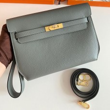 Hermes Kelly Depeches 25 Pouch in Vert Amande Epsom Calfskin Hermes Kelly Depeches 25 Pouch in Vert Amande Epsom Calfskin