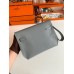 Hermes Kelly Depeches 25 Pouch in Blue Lin Epsom Calfskin