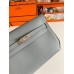 Hermes Kelly Depeches 25 Pouch in Blue Lin Epsom Calfskin