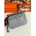 Hermes Kelly Depeches 25 Pouch in Blue Lin Epsom Calfskin