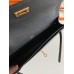 Hermes Kelly Depeches 25 Pouch in Black Epsom Calfskin