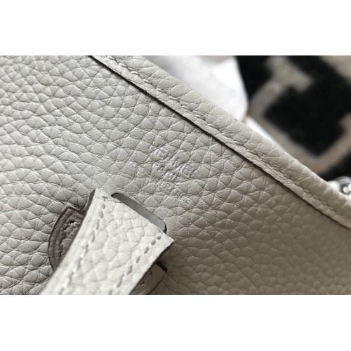 Hermes Evelyne III TPM Mini Bag In white Clemence Leather