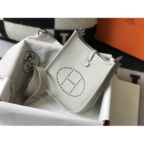 Hermes Evelyne III TPM Mini Bag In white Clemence Leather