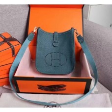 Hermes Evelyne III TPM Mini Bag In Blue Clemence Leather Hermes Evelyne III TPM Mini Bag In Blue Clemence Leather