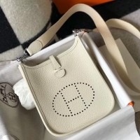Hermes Evelyne III TPM Mini Bag In Craie Clemence Leather Hermes Evelyne III TPM Mini Bag In Craie Clemence Leather