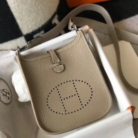 Hermes Evelyne III TPM Mini Bag In Tourterelle Clemence Leather Hermes Evelyne III TPM Mini Bag In Tourterelle Clemence Leather