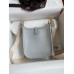 Hermes Evelyne Mini Handmade Bag in Blue Brume Clemence Leather