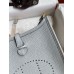 Hermes Evelyne Mini Handmade Bag in Blue Brume Clemence Leather
