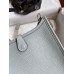 Hermes Evelyne Mini Handmade Bag in Blue Brume Clemence Leather