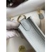 Hermes Evelyne Mini Handmade Bag in Blue Brume Clemence Leather