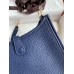 Hermes Evelyne Mini Handmade Bag in Blue Saphir Clemence Leather