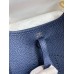 Hermes Evelyne Mini Handmade Bag in Blue Saphir Clemence Leather