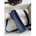 Hermes Evelyne Mini Handmade Bag in Blue Saphir Clemence Leather