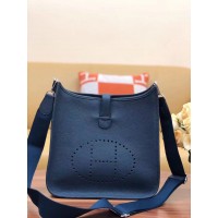Hermes Evelyne III 29 PM Bag In Dark Blue Clemence Leather Hermes Evelyne III 29 PM Bag In Dark Blue Clemence Leather