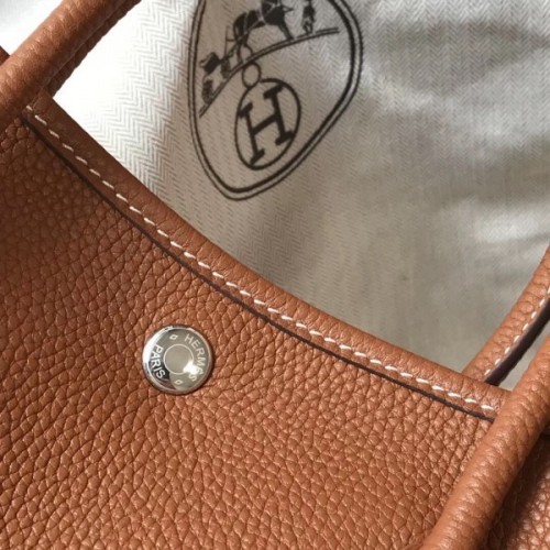 Hermès HERMES GARDEN PARTY CABAS HANDBAG 30 CM LEATHER GOLD