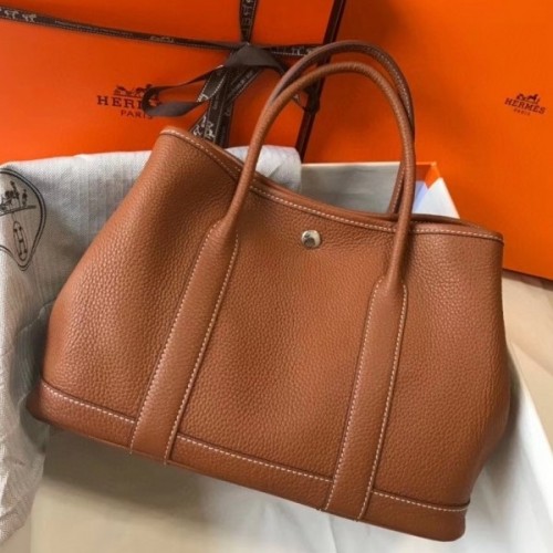 Replica Hermes Garden Party 36 Bag In Gold Clemence Leather