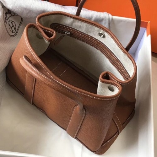 Replica Hermes Garden Party 30 Bag In Bordeaux Taurillon Leather