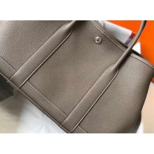 Replica Hermes Garden Party 30 Bag In Grey Taurillon Leather