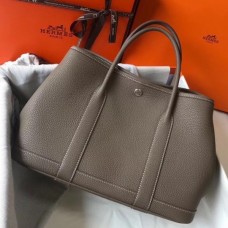 Hermes Garden Party 30 Bag In Taupe Clemence Leather Hermes Garden Party 30 Bag In Taupe Clemence Leather