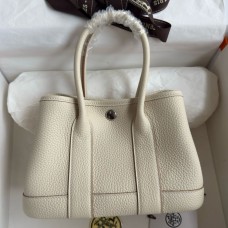 Hermes Neo Garden Party 23 Handmade Bag in Craie Clemence Leather