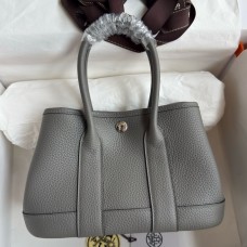 Hermes Neo Garden Party 23 Handmade Bag in Gris Meyer Clemence Leather