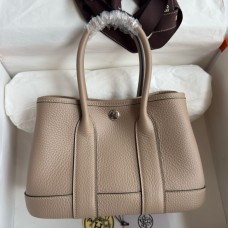 Hermes Neo Garden Party 23 Handmade Bag in Tourterelle Clemence Leather