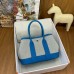 Hermes Neo Garden Party 23 Bag in Canvas and Blue Negonda Calfskin Hermes Neo Garden Party 23 Bag in Canvas and Blue Negonda Calfskin