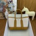 Hermes Neo Garden Party 23 Bag in Canvas and Chai Negonda Calfskin Hermes Neo Garden Party 23 Bag in Canvas and Chai Negonda Calfskin