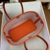 Hermes Neo Garden Party 23 Bag in Canvas and Orange Negonda Calfskin